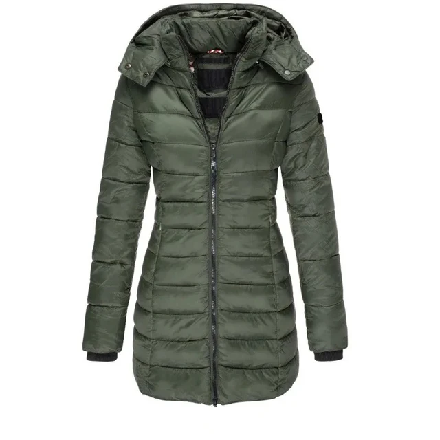 Winter Thicken Warm Women Parkas Solid Color Zippers Coats Long Sleeve Padded Puff Jacket Mid-Length Slim Female Hoodie Parkas 5 Winter Thicken Warm Women Parkas Solid Color Zippers Coats Long Sleeve Padded Puff Jacket Mid-Length Slim Female Hoodie Parkas 5