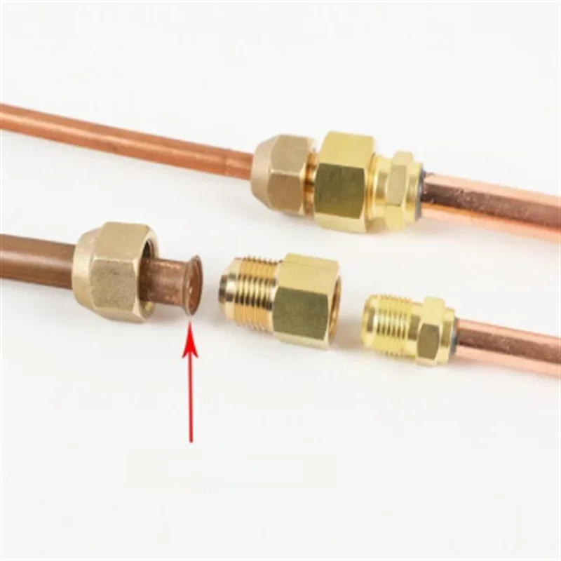 1 szt. Miedziana rura klimatyzacyjna z gwintem SAE żeńskim-męskim, adapter do rozszerzania rur 1/4 3/8 1/2 5/8 3/4, redukcja, złączka, mosiężna armatura rurowa — zdjęcie 2