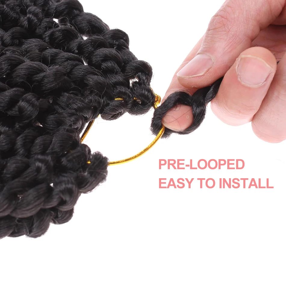 شعر أحمر تويست من باشن 18 بوصة أحمر بورجوندي ملتوية مسبقًا شعر كروشيه شعر صناعي مجعد مسبقًا للنساء #5