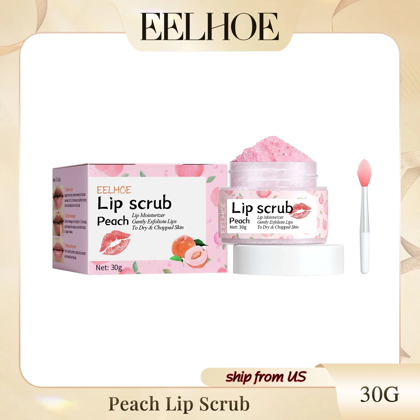 Eelhoe Lip Scrub Moisturizes Lips Prevents Dry Cracks, Moisturizes Dead Skin Softens Exfoliates And Lightens Lip Lines