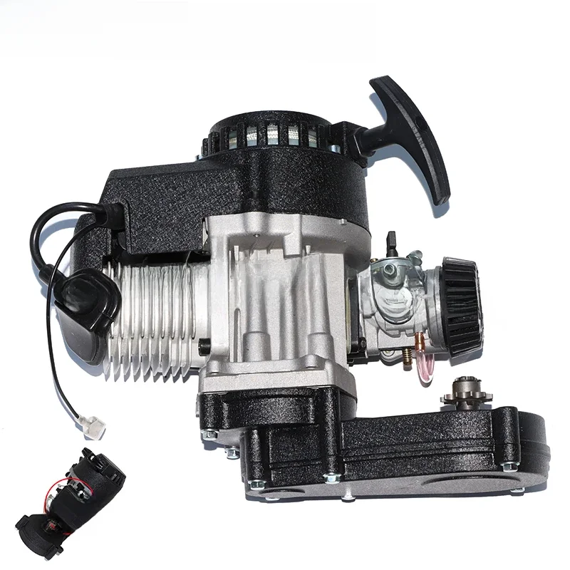 49cc /47cc motor 2-takt elektrische pull start w/transmissie voor mini moto quad - afbeelding 2