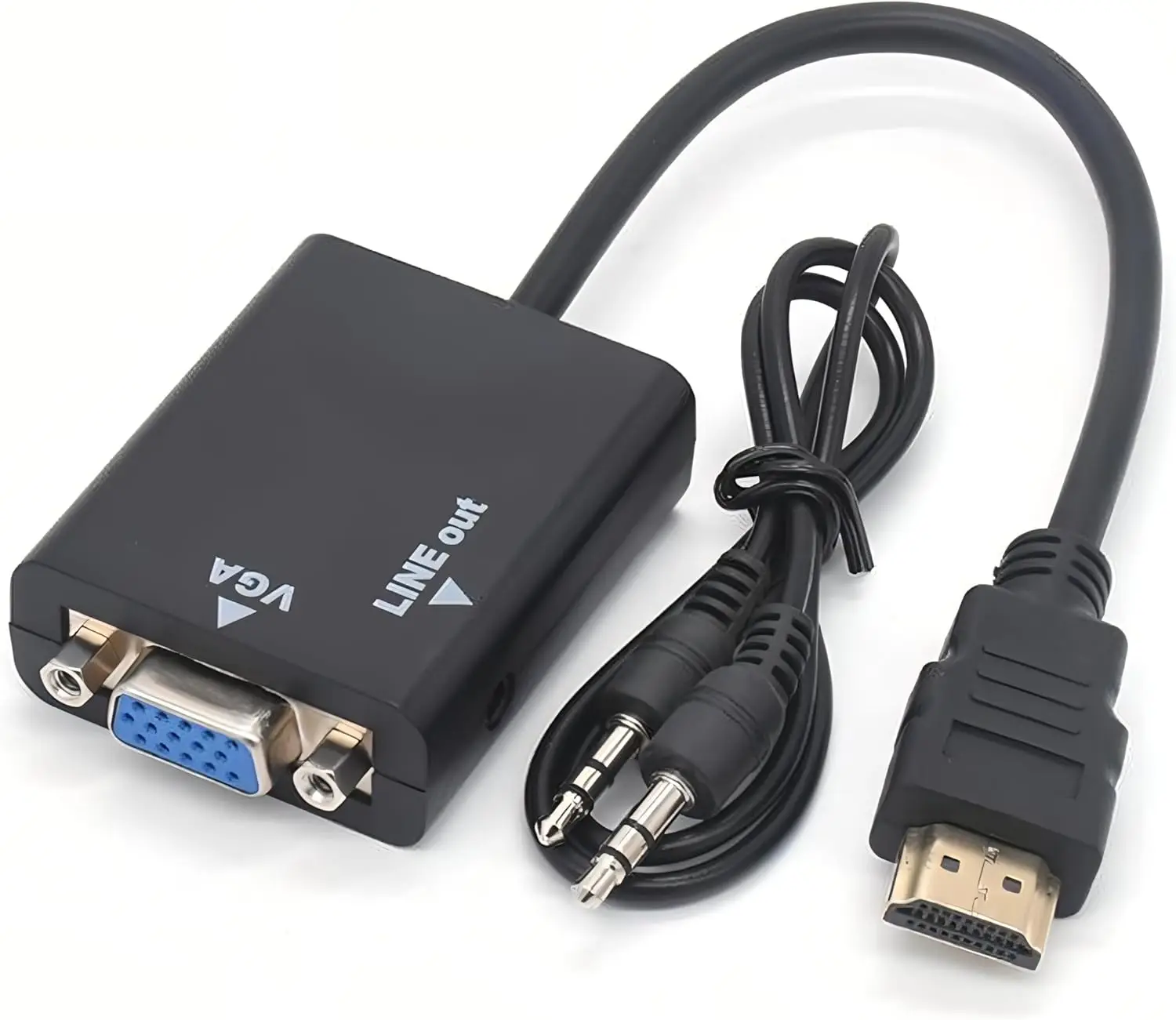 Hdmi to Vga Adapter Converter Cable with Audio Output and P2 Cable