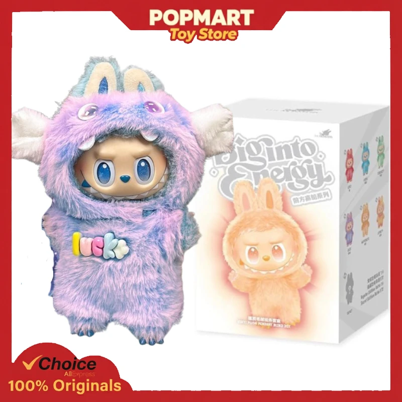 

POP MART LABUBU V3 Big Into Energy Фиолетовый монстр Аутентичный набор кукол с одеждой наряд в комплекте Оригинальная фигурка в подарок