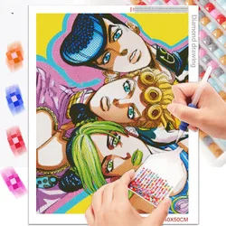 Diamentowe malowanie 5D DIY Anime JoJo dziwaczna przygoda pełna mozaika z haftu diamentowego krzyż zestaw do szycia Home Decor rękodzieło