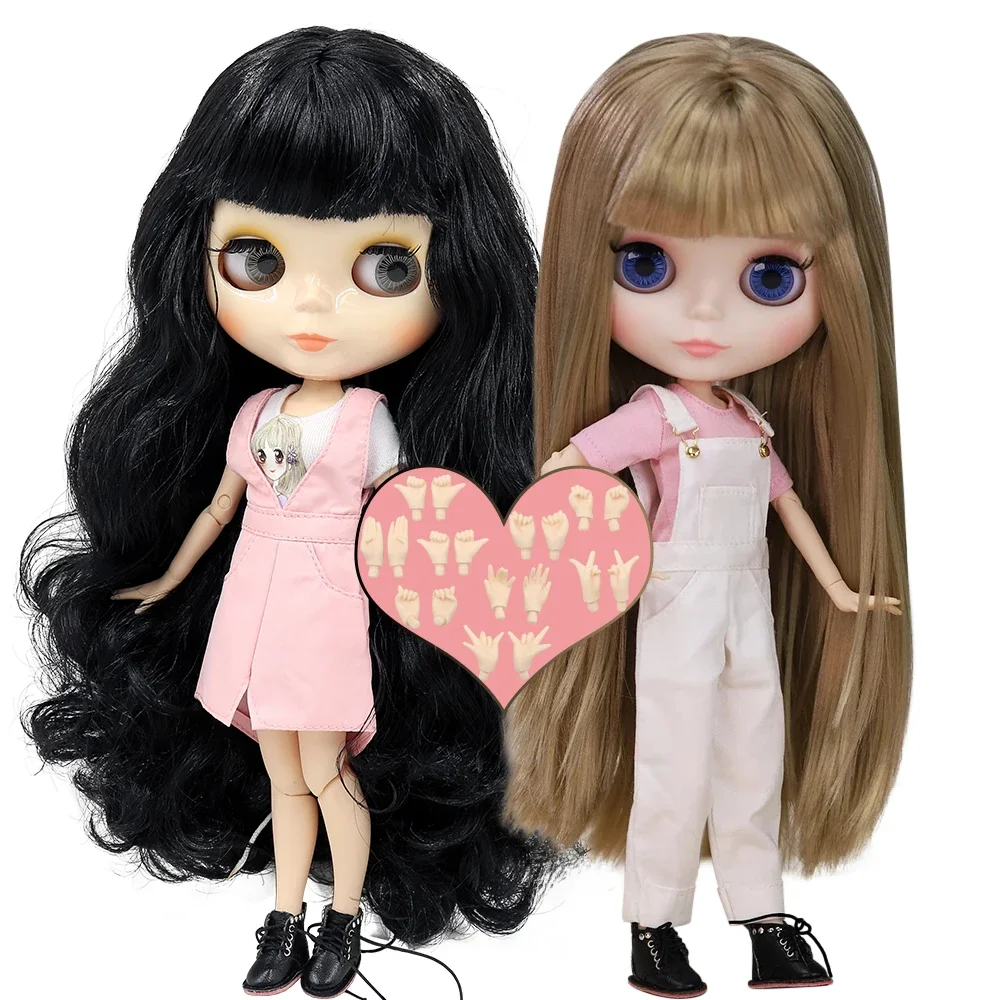ICY DBS-Boneca Blyth com Corpo Articular e Pele Branca, Brinquedo BJD 1/6, Rosto Brilhante e Fosco,