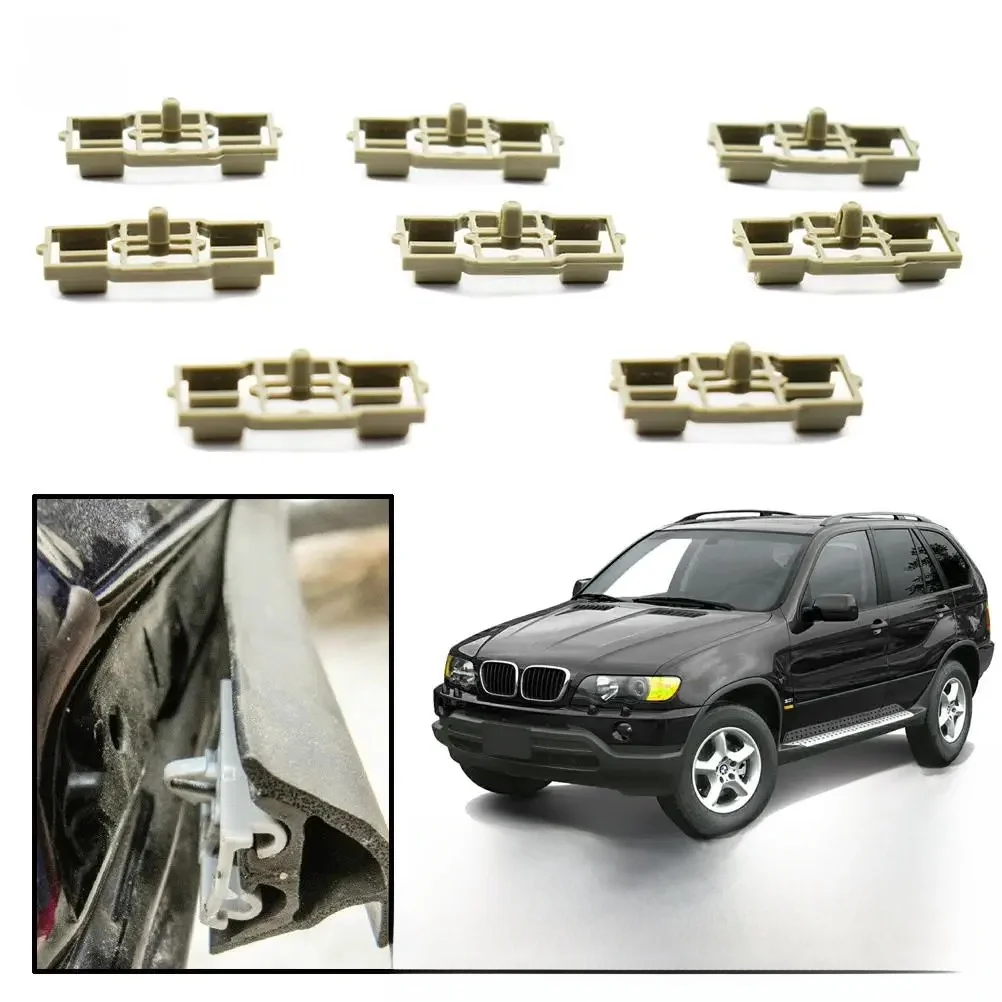 Clips d'étanchéité gris pour BMW X5 E53, 8 pièces, Clip d'étanchéité de porte avant et arrière 51717006757 Joint de fixation en plastique pour montage sur capot moteur