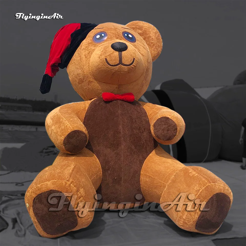 

Outdoor Large Inflatable Plush Brown Bear Model Christmas Cartoon Animal Mascot Airblown Teddy Bear Balloon For Event