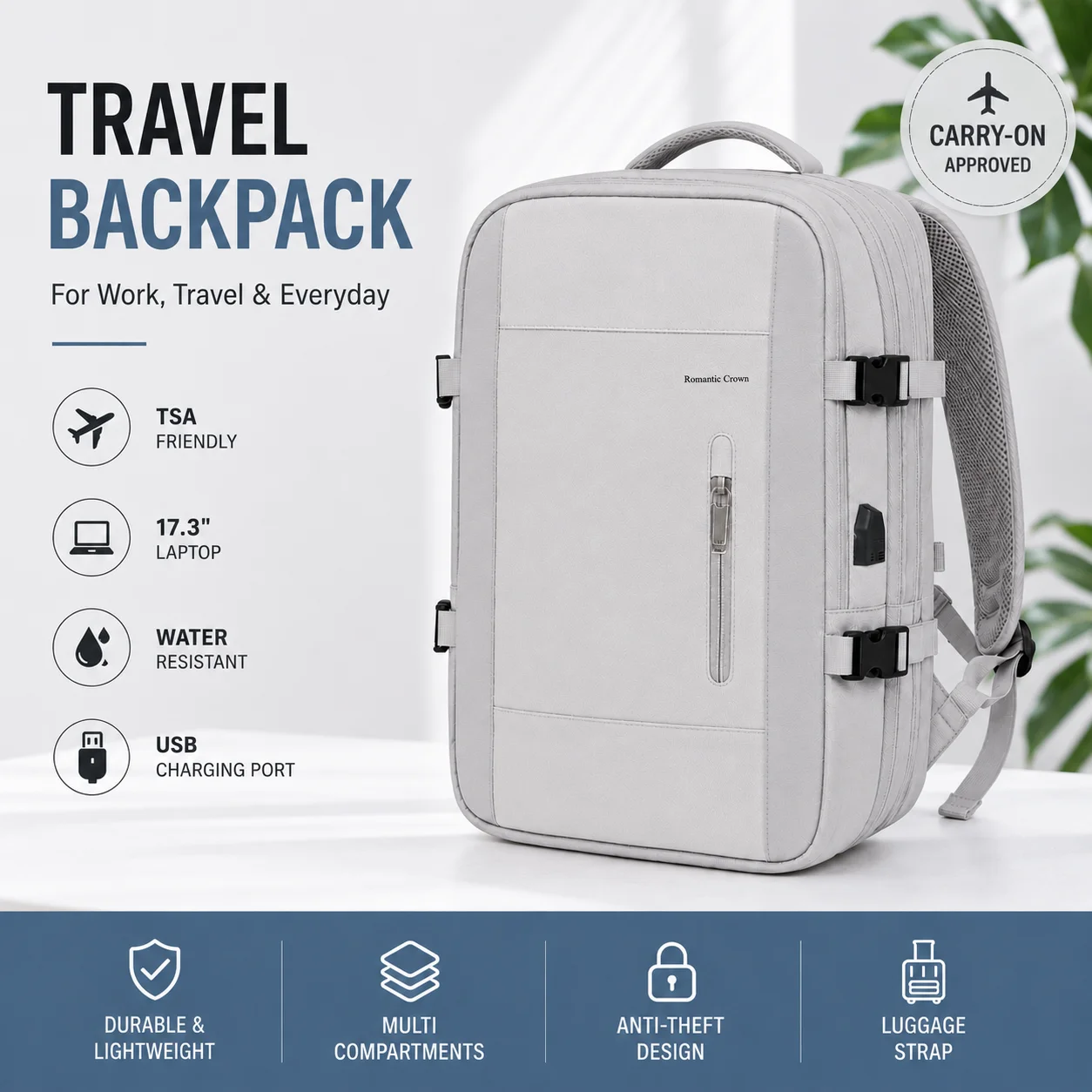 Expandable Travel Laptop Backpack 2