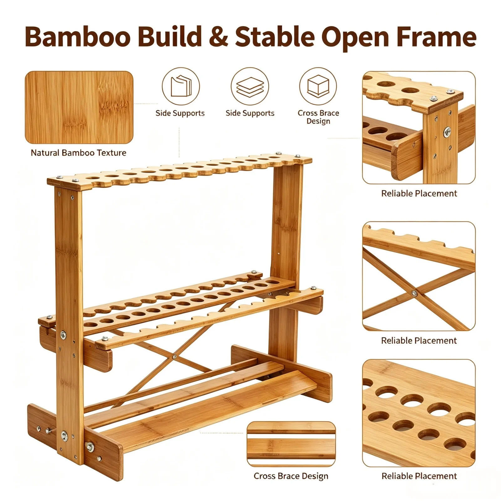 Vertical Bamboo Fishing Rod Di - Fishing Rod Rack 评论和价格