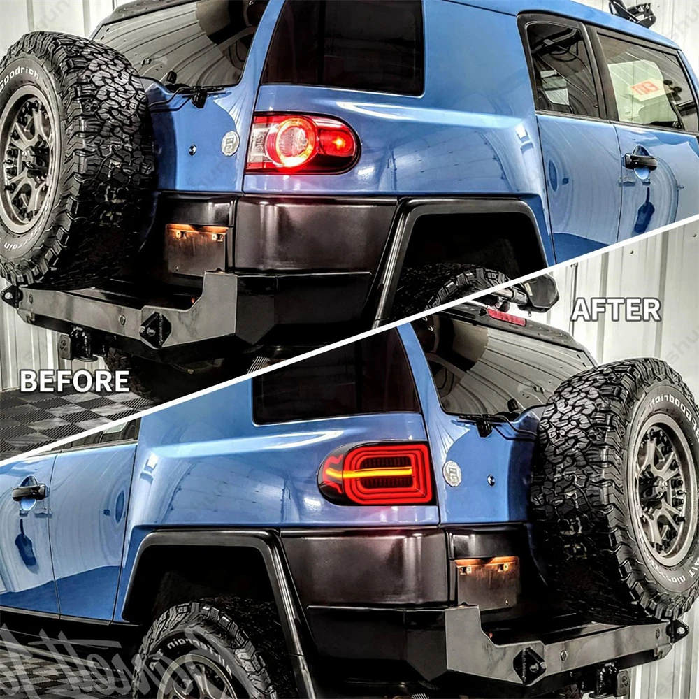 For Toyota FJ Cruiser 2007-2014 Car Tail Lights Assembly DRL Taillamp Taillight Modified Rear Lamps Full LED Dynamic Tail lamp