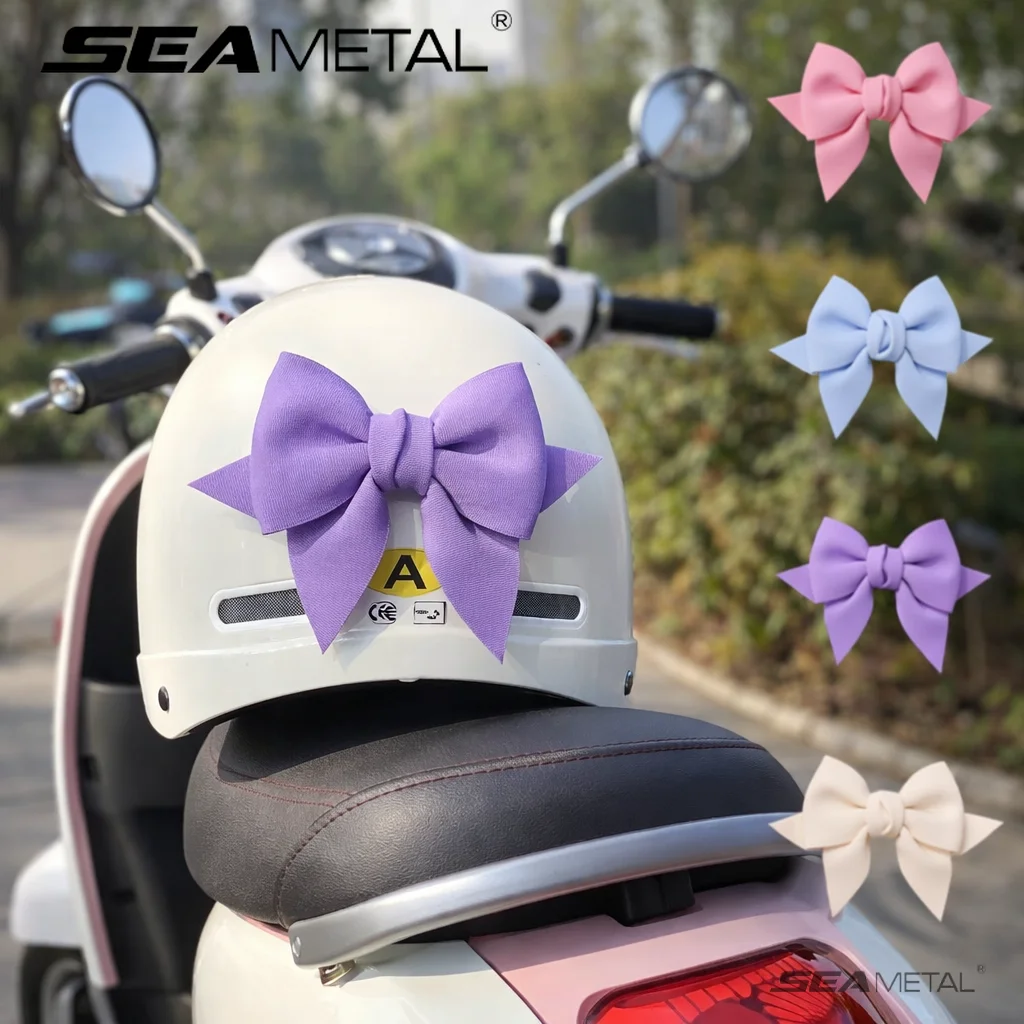 

SEAMETAL Милый декоративный бант для мотоциклетного шлема, универсальное украшение для шлема с бантом для женщин и девушек, легко устанавливаемый аксессуар для шлема