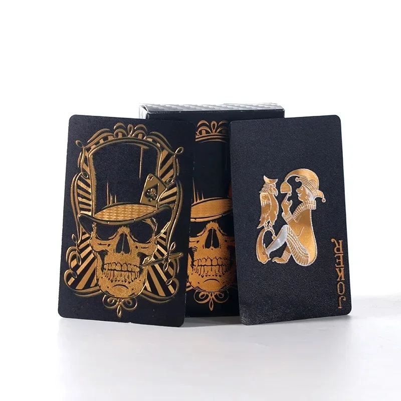 Carte à jouer crâne noir doré argent, groupe de cartes de jeu, combinaison de Poker étanche, paquet magique Dmagic, jeu de société, Collection cadeau