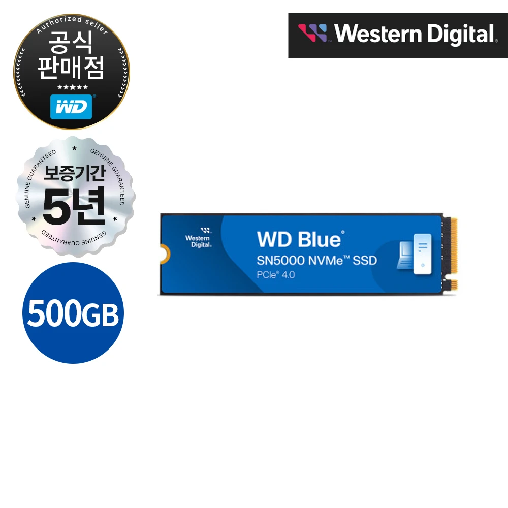 [تاجر التجزئة الرسمي] Wd Blue Sn5000 M.2 Nvme (500 جيجا بايت)