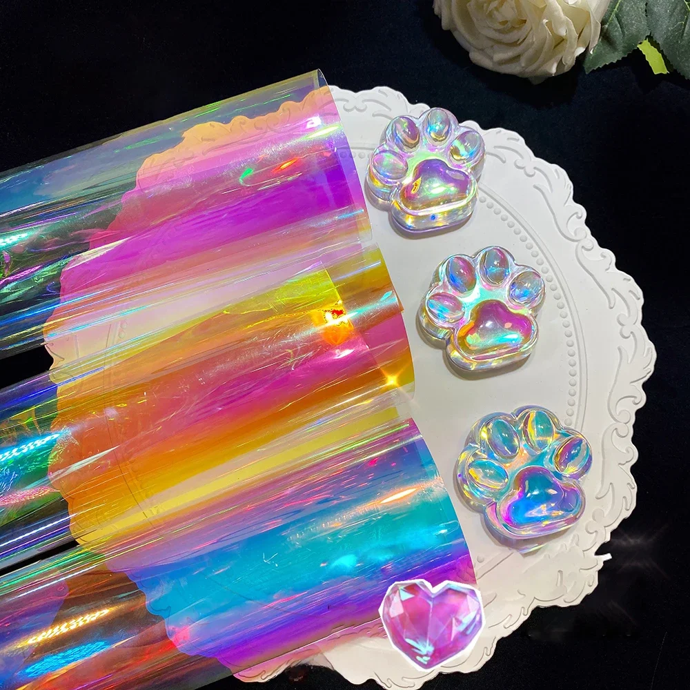 Aurora Laser Film Foil Resin Jewelry Stuff Rainbow Stickers Laser Film DIY Craft Epoxy Silicone Mold Filling Nail Art Supplies — zdjęcie 2