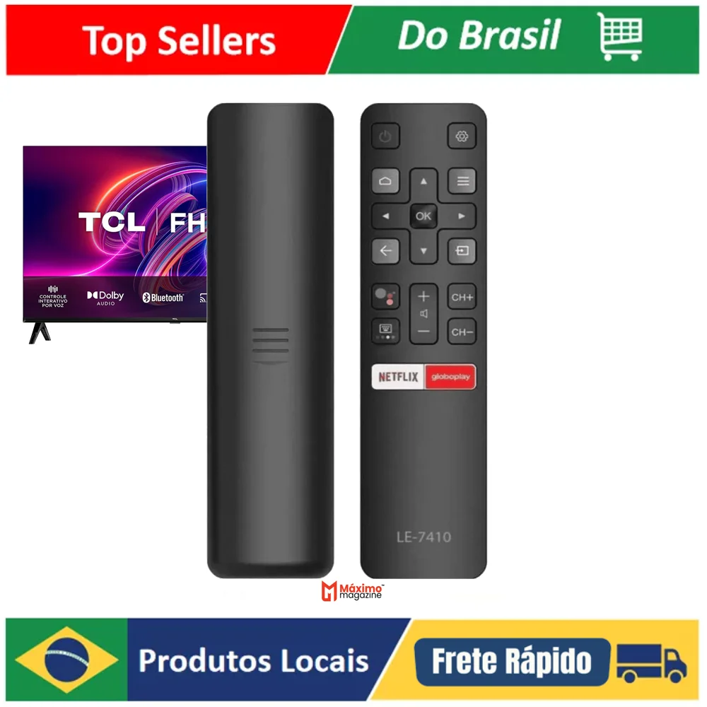 Remote Control Smart TV TCL Android 4K Netflix/Globe Play Le-7410