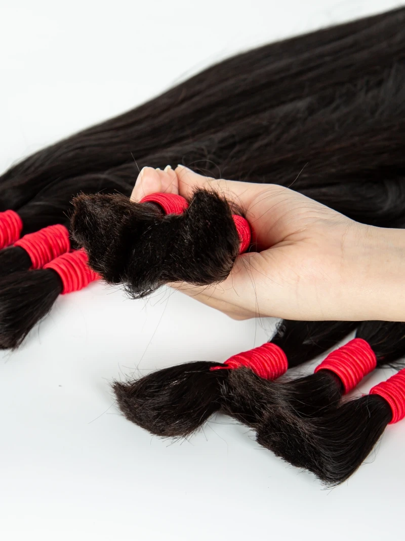 24 26 28 inci rambut manusia jumlah besar lurus alami untuk kepang tanpa kain 100% rambut Virgin ekstensi keriting untuk wanita kepang Boho