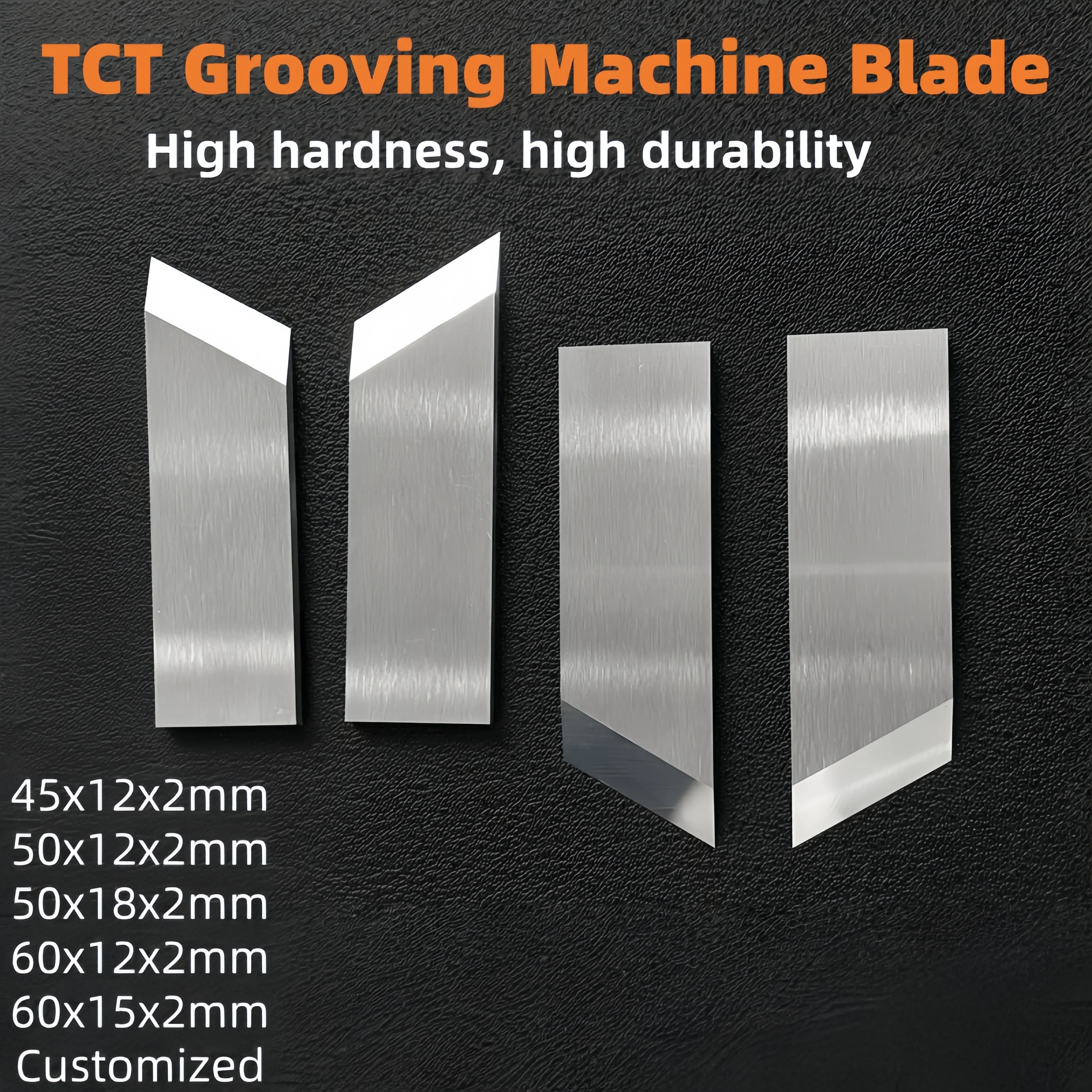 

50x12x2mm 3 Pairs Tungsten Carbide Industrial Blades for Cardboard Gift Box Slotting Machine