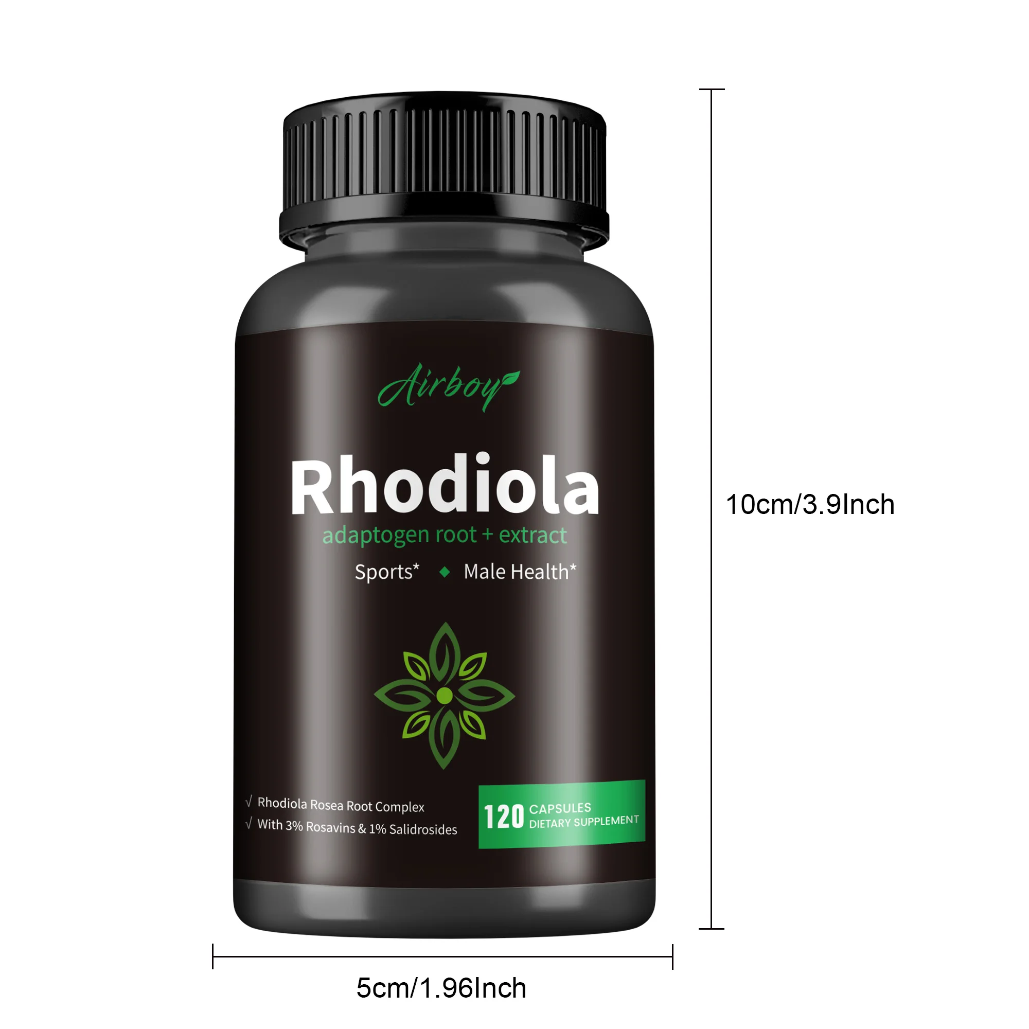 Rhodiola Rosea-cápsulas potenciadoras de energía y resistencia, alivia el estrés, mejora el estado de ánimo y Mejora el enfoque, 120 cápsulas