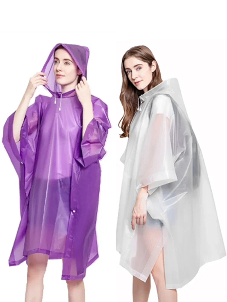 AliExpress Transparent Windproof Bicycle Motorcycle Raincoat Woman Rain Poncho Impermeable EVA Hiking Raincoats