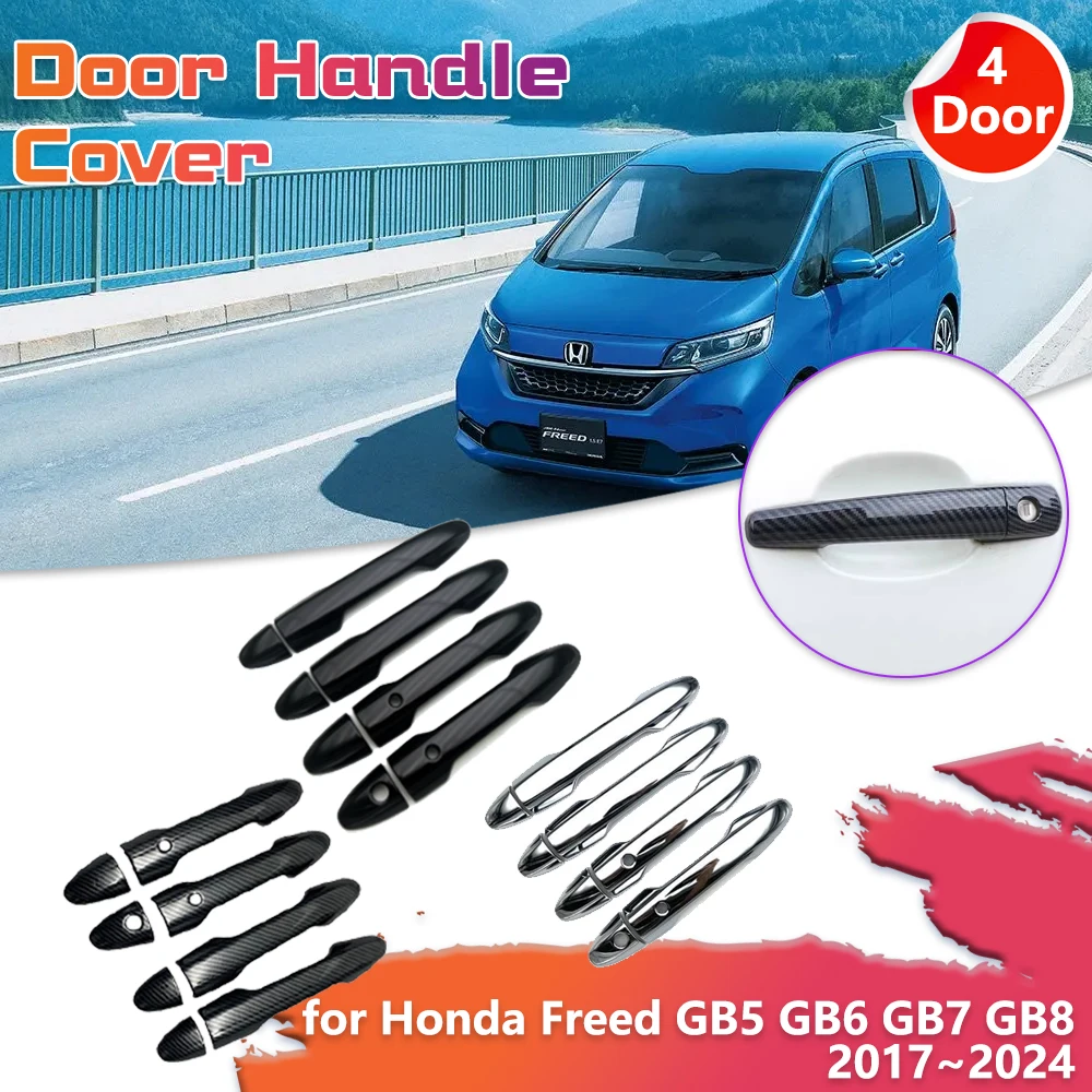 Car Door Handle Cover for Honda Freed GB5 GB6 GB7 GB8 2017~2024 Sticker Trim Exterior Scratch Decor Cap Trim Cover Accessories