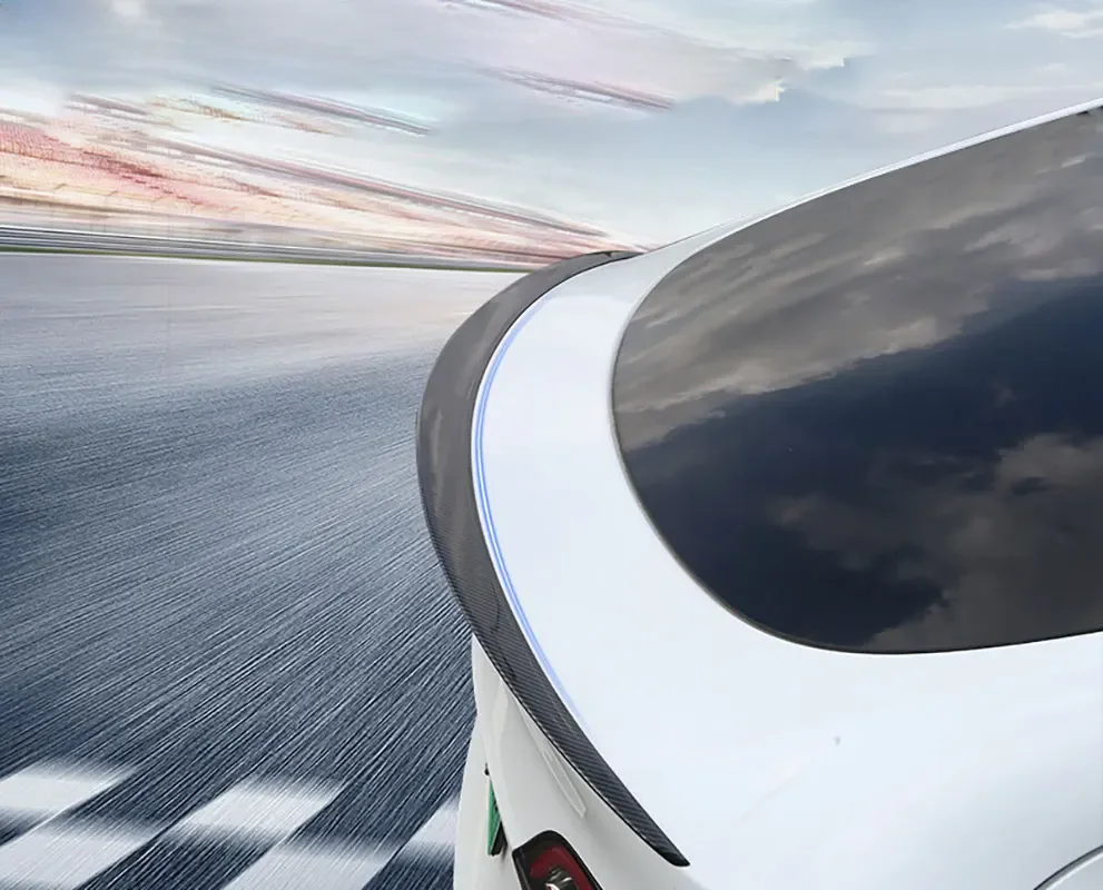 Samochód ABS Spoiler z włókna węglowego dla Tesla Model 3 Y 2023 oryginalna wysokowydajna modyfikacja zewnętrzna Model3 2022 akcesoria — zdjęcie 2