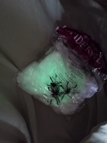 Halloween Fluorescent Spider Webs,Glow In The Dark Spider Webs,Halloween Cobweb,Outdoor Horror Decorations photo review