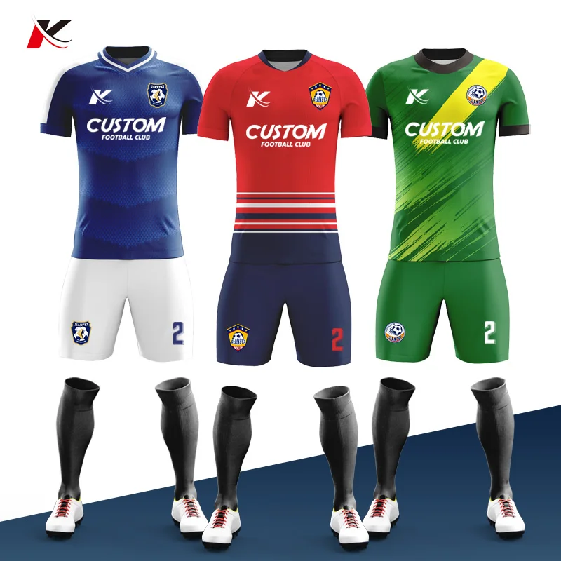 

Custom Sublimation Printed Football Shirt Soccer Jerseys Soccer Kits Uniforms School Team Soccer Wear For Men's
