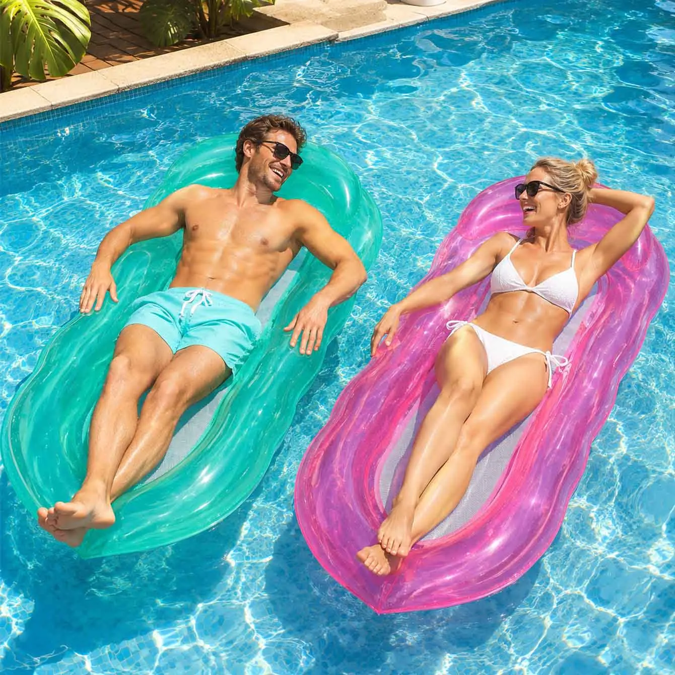 1PC Pool Floats Lounger Inflatable Floats for Swimming Pool Lounger Floating Recliner  Up Floaties  Lake Beach Tanning Float