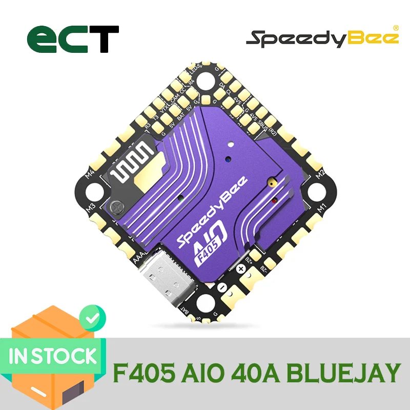 

SpeedyBee AIO - F4 FC + 40A 3-6S 4-in-1 Bluejay ESC - 25x25 3-6S Flight Controller