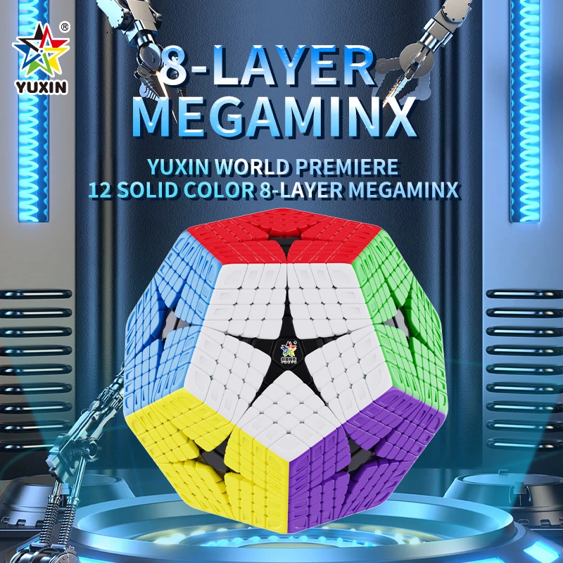 

YUXIN Huanglong 8x8 Megaminx Speed Cube Yuxin магнитный волшебный куб без наклеек профессиональная головоломка игрушки подарок для детей