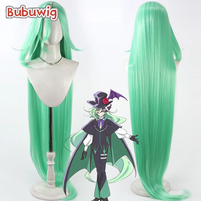 

Bubuwig Synthetic Hair Nijee Cosplay Wigs Anime Futari wa Pretty Cure Nijee 120cm Long Straight Light Green Wig Heat Resistant