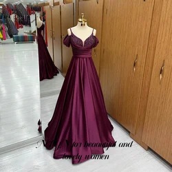 NFYN Pink Blush A Line Formal Dresses V Neck Pleat Prom Dresses Spaghetti Strap Special Occasion Dresses robe soirée Customized