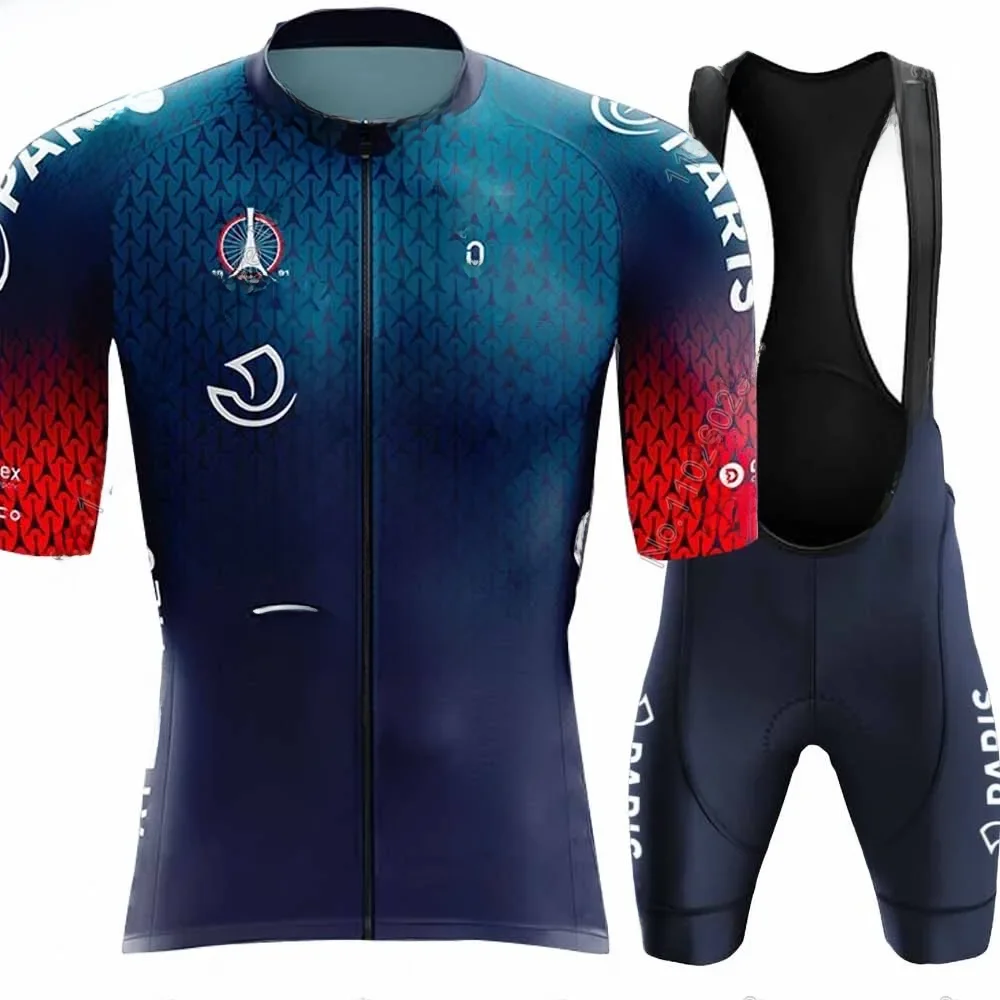 AliExpress France-Paris Cycling Jersey 2024 Set National Team Short Clothing Men Short Sleeve Kits Road bike