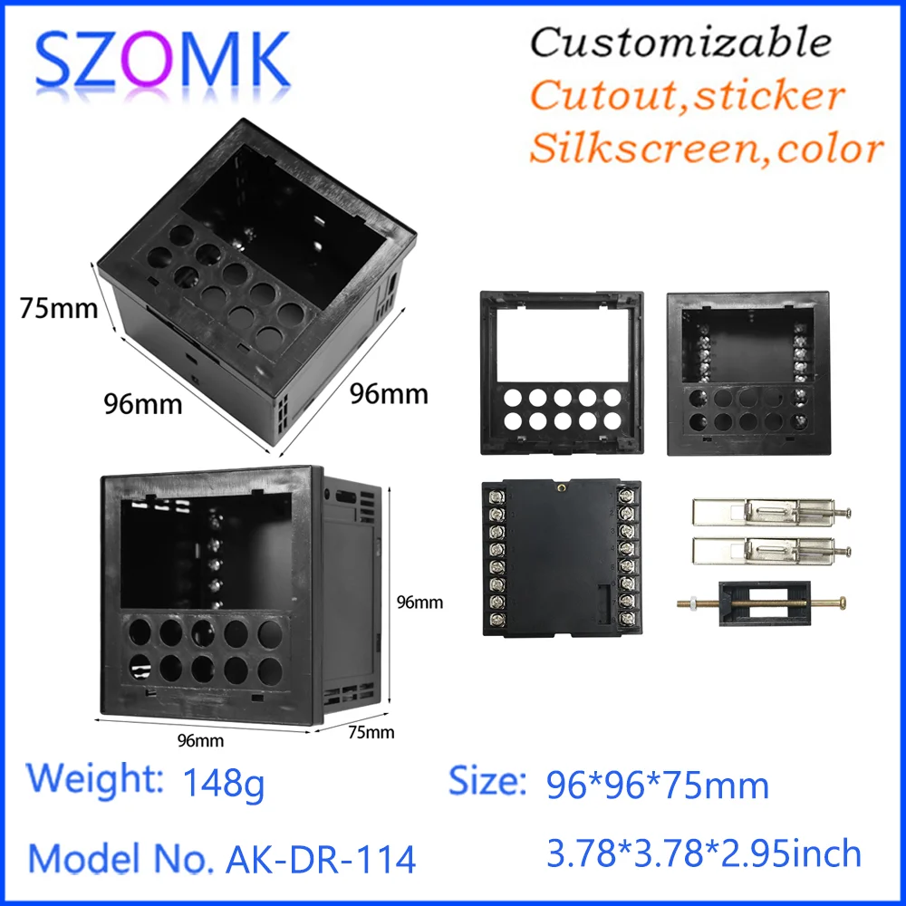 SZOMK ABS 96x96 Panel Meter Enclosure Cabinet Mount Plastic Housing for Intelligent Digital Display Instrument