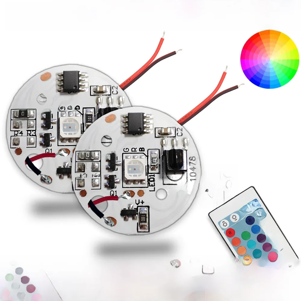 Placa de luzes led de baixa tensão 5v, cor rgb, placa de lâmpada 3w, fonte gradiente colorida, ir,