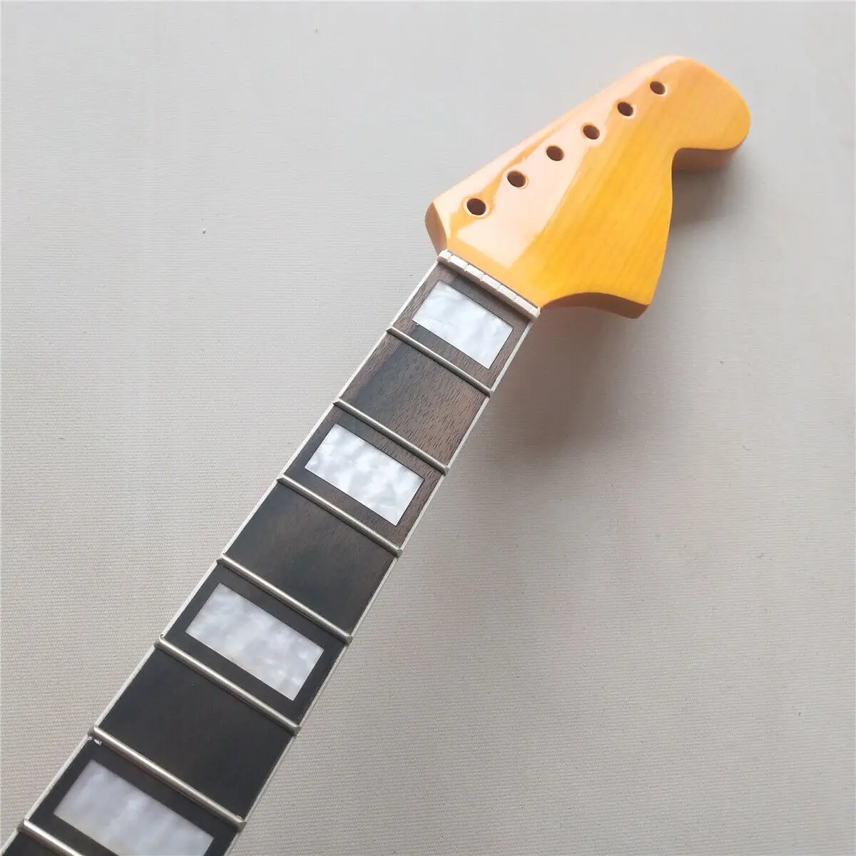 Großen kopf Ahorn Vintage Gitarre Neck Glanz weiß Block Inlay 21 fret 25,5 zoll Palisander griffbrett ST teil DIY Neue ersatz