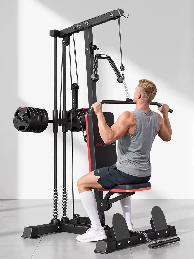 Gartistgo Multi-Fitnessgerät mit 50 kg Gewichtsstapel, Doppelrollen-Multifunktions-Heimfitnessgerät, Bruststation, Butterfly Press, Preacher Pad & Beintrainer, Ganzkörper-Krafttraining