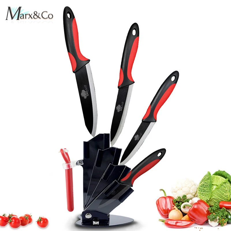 

Ceramic Knives 3 4 5 6 Inch Peeler Holder Set Kitchen Chef Knife Block Stand Utility Fruit Paring Knives Zirconia Black Blade