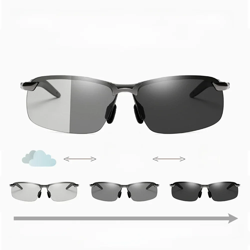 Photochrome Sonnenbrille Männer Polarisierte Fahren Chameleon Gläser Männlich Ändern Farbe Sonnenbrille Tag Nacht Vision Fahrer Brillen