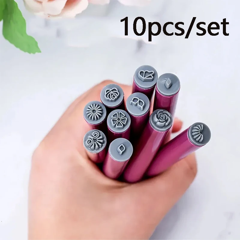 6/10 Piece Professional Nail Art Stamping Pen Set DIY Nail Design Templates for Women Tools Sealing Pens Pen Holders Replaceable
