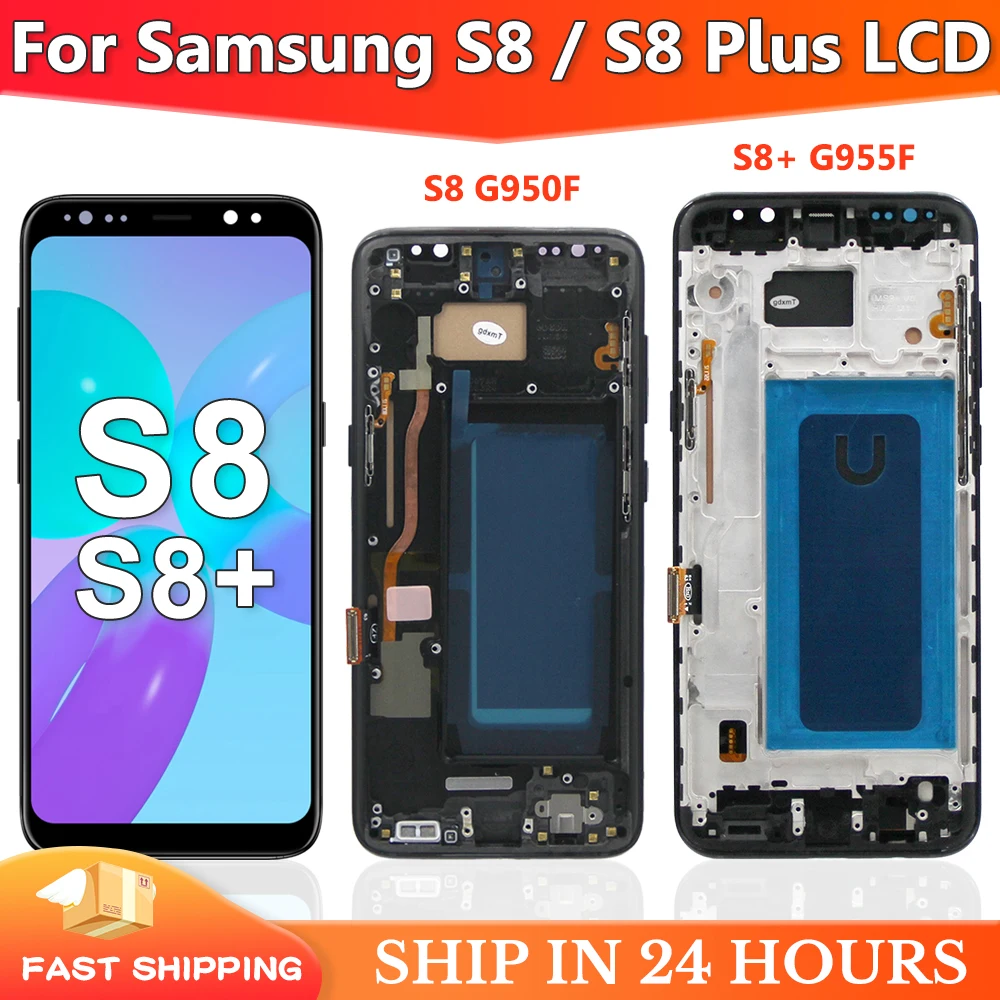 TFT S8+ Screen Replacement for Samsung S8 Plus G955F Lcd Display Digital Touch Screen with Frame for Samsung S8 G950F LCD