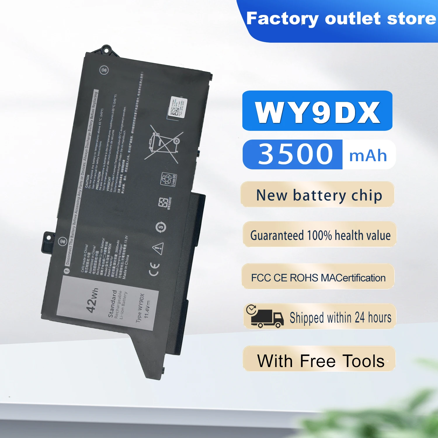 Batería nueva para ordenador portátil DXT WY9DX RJ40G para Dell Latitude 5420 5520 Precision15 3560 P104F P137G 01K2CF 075X16 0WK3F1 005R42