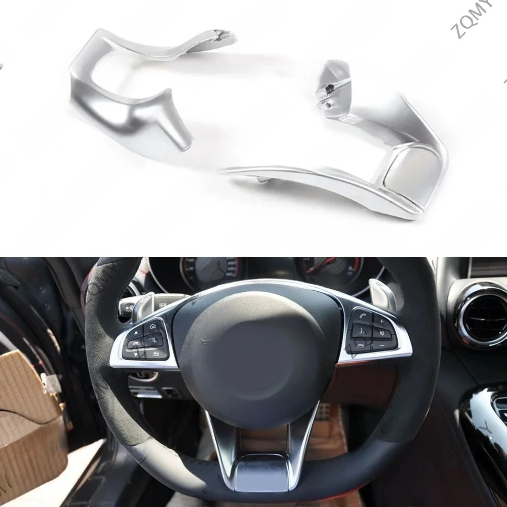 Do Mercedes Benz AMG W117 W205 W213 W218 W222 X253 CLA CLS GLA GLC GLE C63 do kierownicy samochodowej AMG Style Dolna osłona wykończenia — 2