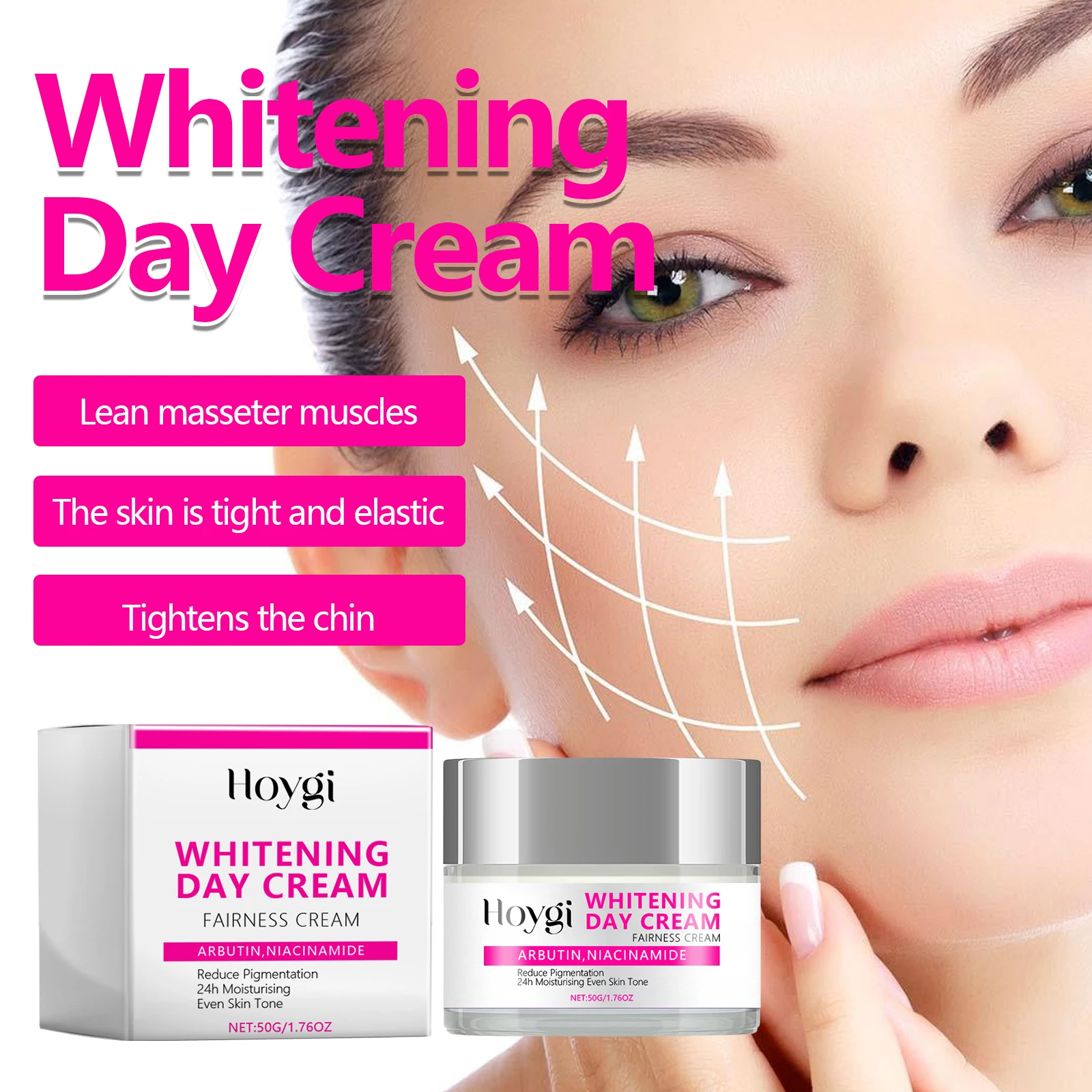 Hoygi Whitening Day Facial Cream Fade Fine Lines Spots Repair Firming and Moisturizing Even Skin Tone Brightening Face Cream