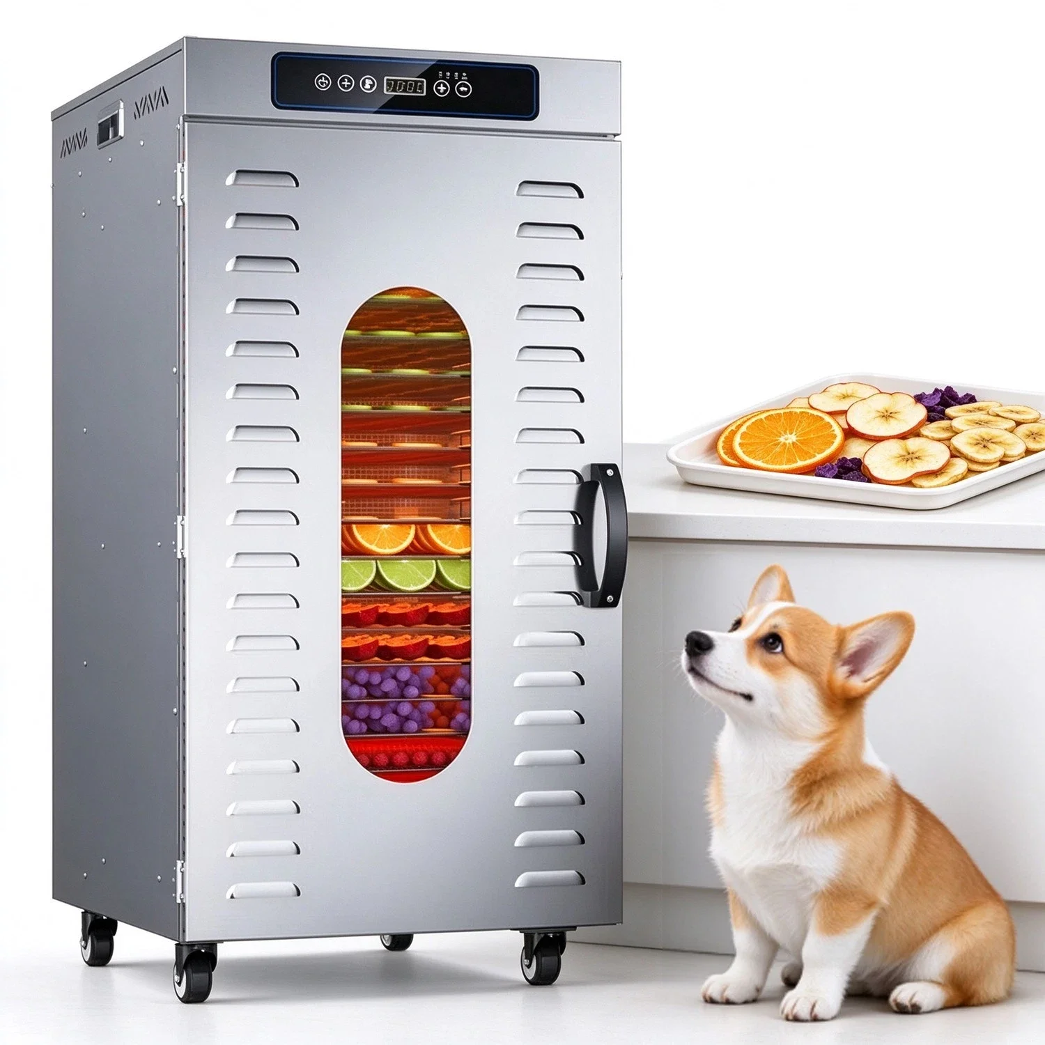 Premium 20-Tier Stainless Steel Food Dehydrator Commercial & Home Use, Adjustable Energy-Efficient Drying for Fruits/Meat/Herbs