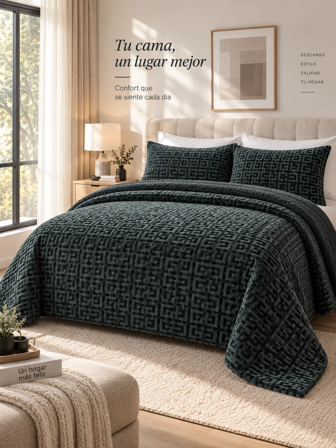 Set copripiumino Sherpa, 3 pezzi, 240x260 cm, coperta invernale spessa a doppio strato, morbida e calda, con 2 federe 50x70 cm.