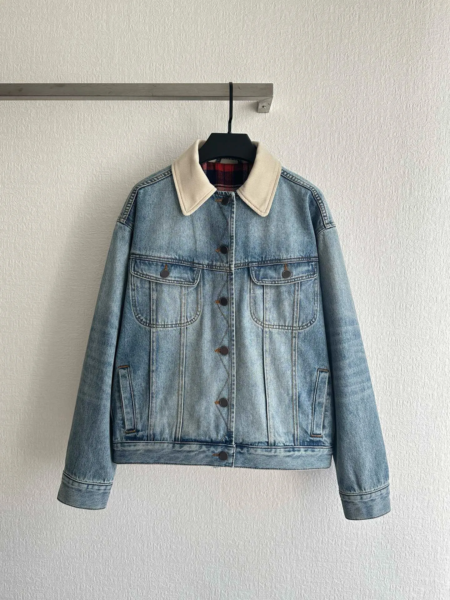 

2025 Autumn Winter Luxury New Women's High Quality Denim Jacket Ladies Cowboy Coat Overcoat