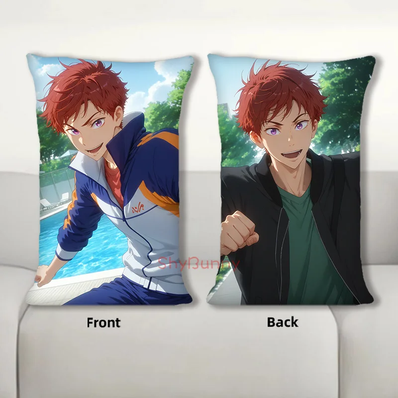 Dakimakura Anime Asahi Shiina Free Boys funda de almohada para el cuerpo cojín de sofá funda de almohada con estampado de doble cara 40X60cm
