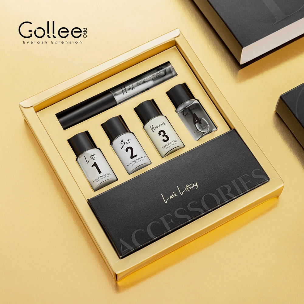 Gollee 4-6 สัปดาห์ Curls กึ่งถาวร Lash Lift Perm Eyebrow Eyelash Tint ชุด Black Brow เคลือบ Lash Lift Kit Lash แต่งหน้า