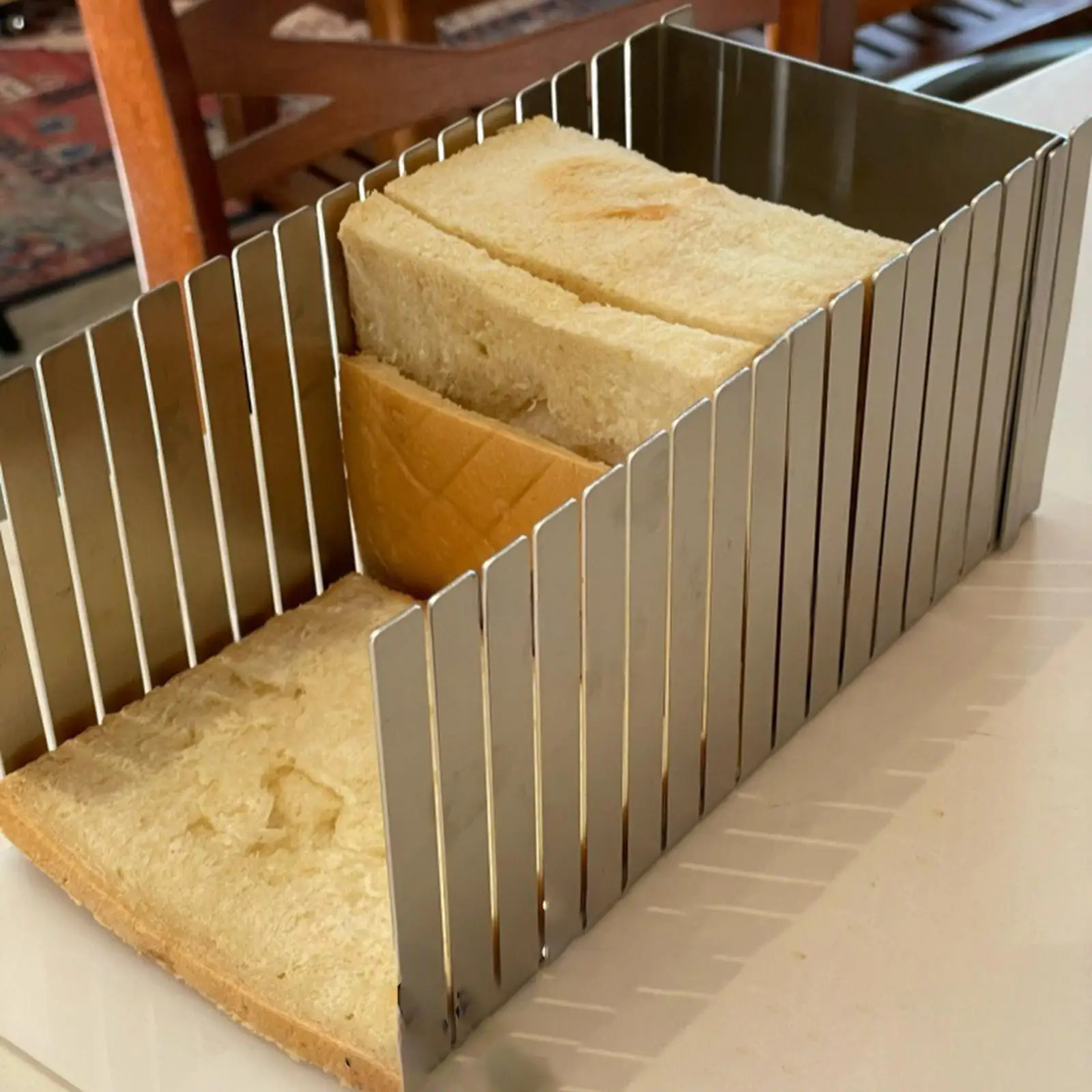 

Stainless Steel Bread Slicer Toast Bread Slicer Commercial Baking Kitchen Aid Tool Bread Slicer For Homemade Bread Slicing Cutti